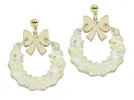 Christmas Wreath Earring - Metallic sold by Bourbon and Bowties