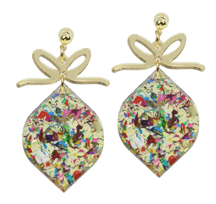The Ornament Earring - Christmas Confetti sold by Bourbon and Bowties