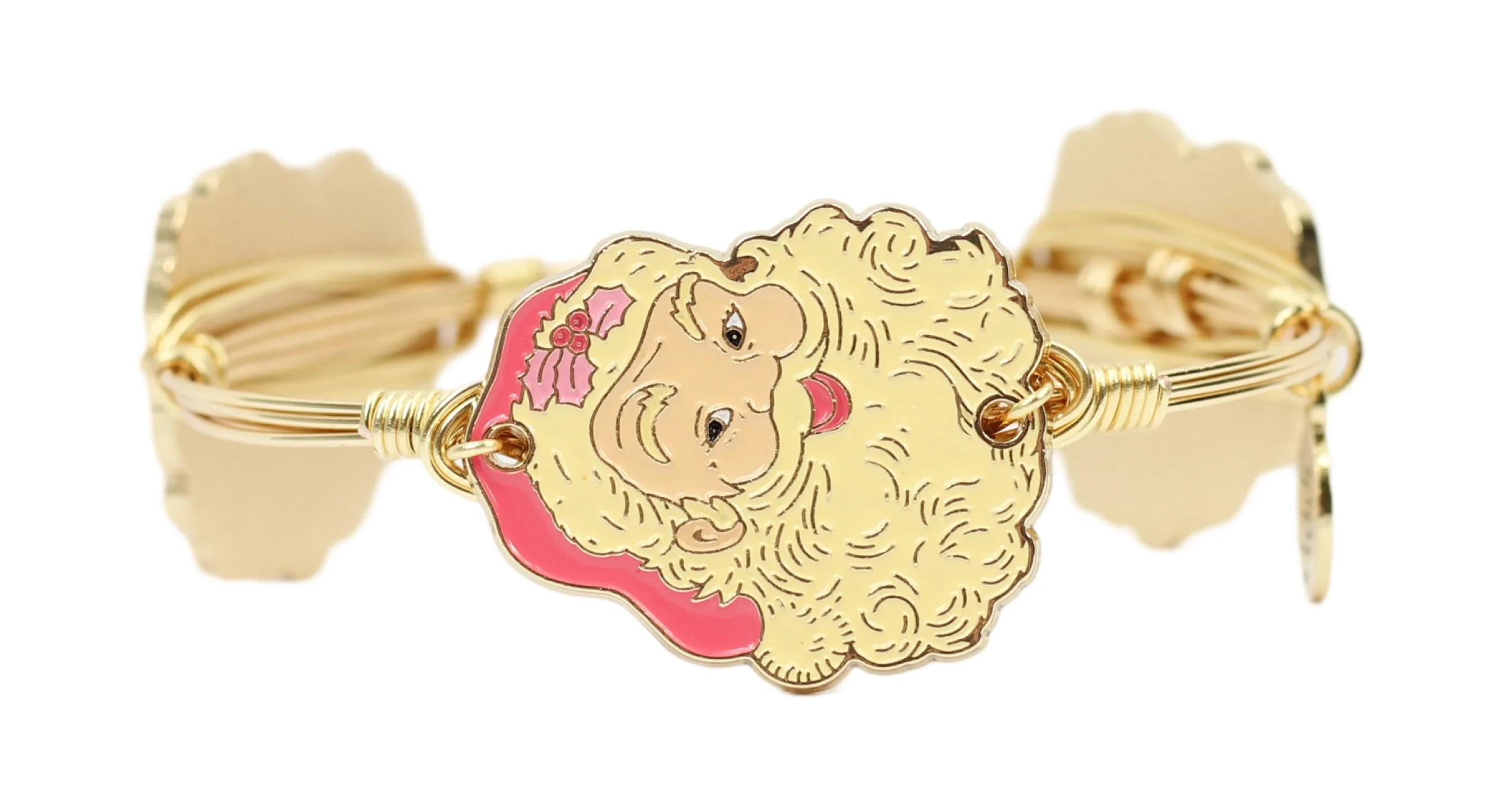Retro Santa Bangle Bracelet - Pink sold by Bourbon and Bowties