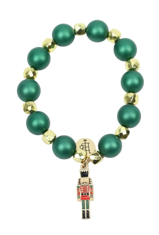 Green Kendley with Red Nutcracker Charm made by Bourbon and Bowties