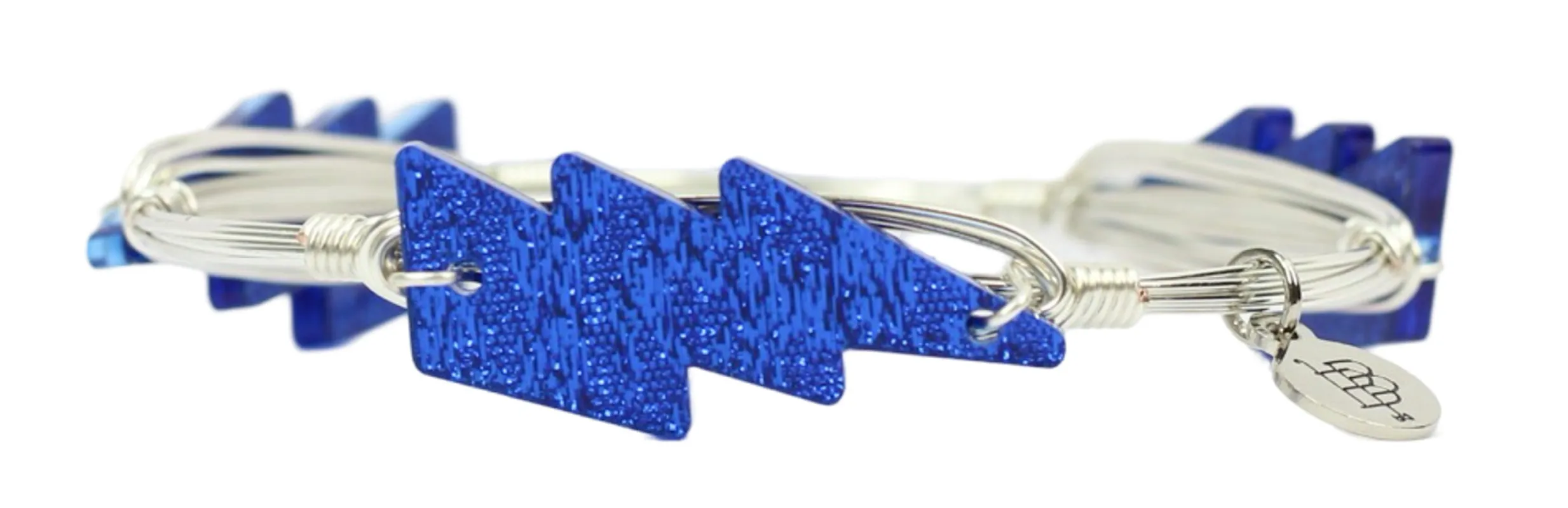 The Lightning Bolt Bangle Bracelet - Blue Shimmer sold by Bourbon and Bowties