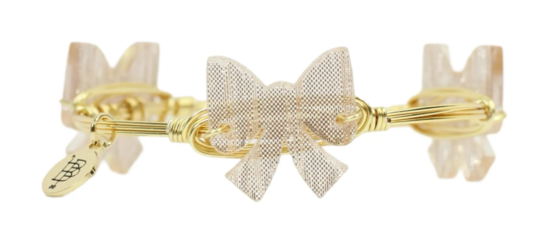 Blush Bow Bangle Bracelet sold by Bourbon and Bowties