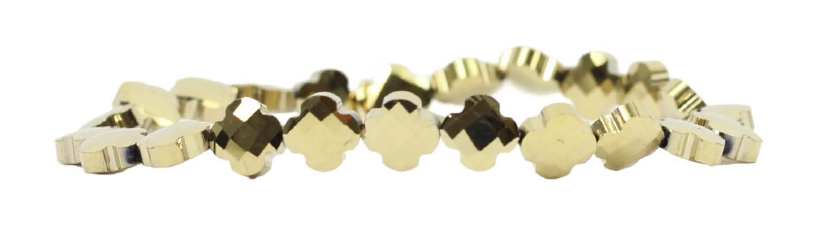 Stacker Stretch Bracelet - Metallic Gold Clover sold by Bourbon and Bowties
