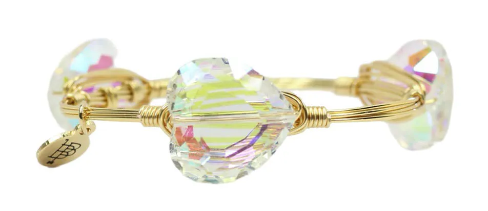 The Aurora Heart Bangle Bracelet sold by Bourbon and Bowties