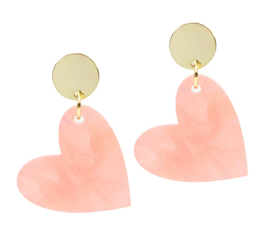 Peach Swirl Heart Earring sold by Bourbon and Bowties