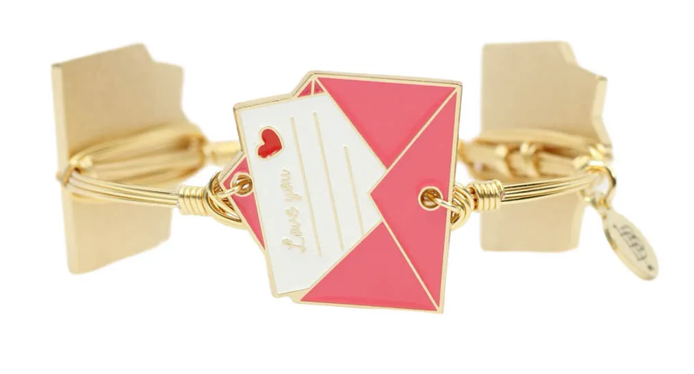 The Love Letter Bangle Bracelet sold by Bourbon and Bowties