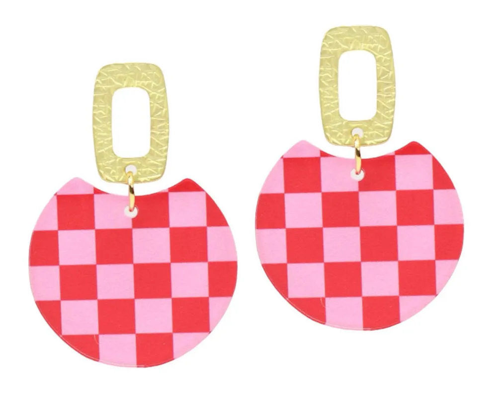 The Leighton Earring - Checkered sold by Bourbon and Bowties