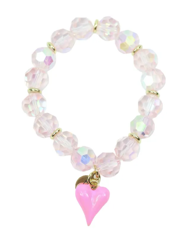 Kendley - Pink Sparkle w/ Heart Charm sold by Bourbon and Bowties