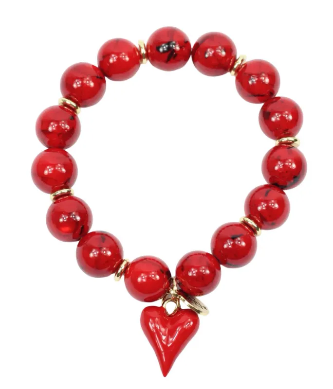 Kendley - Red Shell w/ Heart Charm sold by Bourbon and Bowties