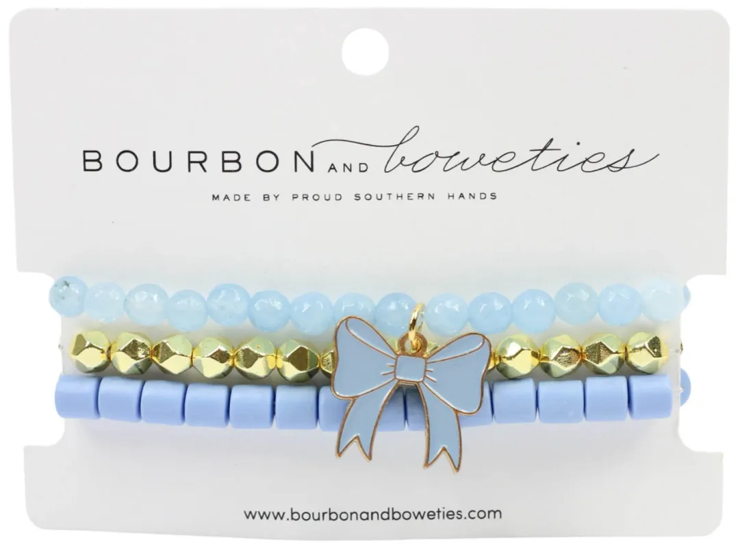 The Periwinkle Bow Stretchy Stack sold by Bourbon and Bowties