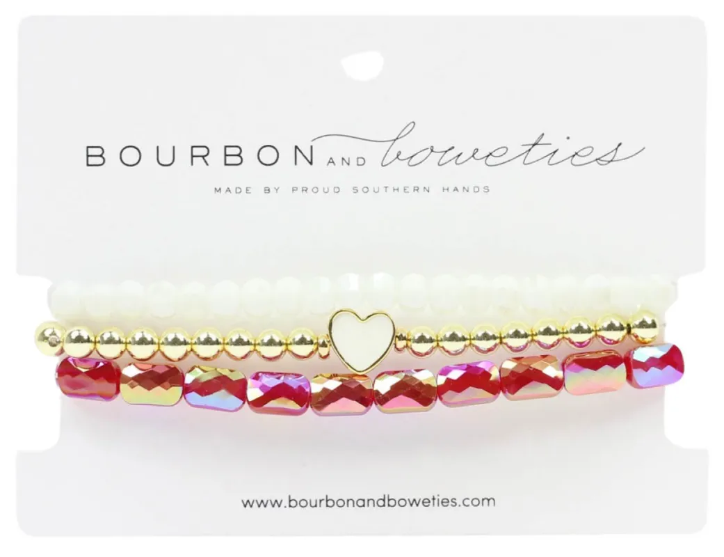 I <3 You Stretchy Stack - White sold by Bourbon and Bowties