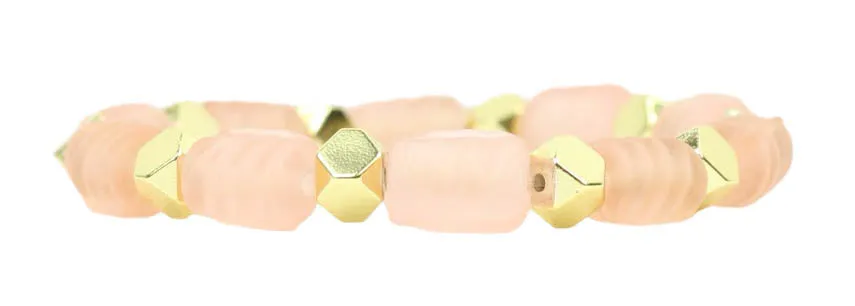 Kendley Stretch Bracelet - Pink Sea glass sold by Bourbon and Bowties
