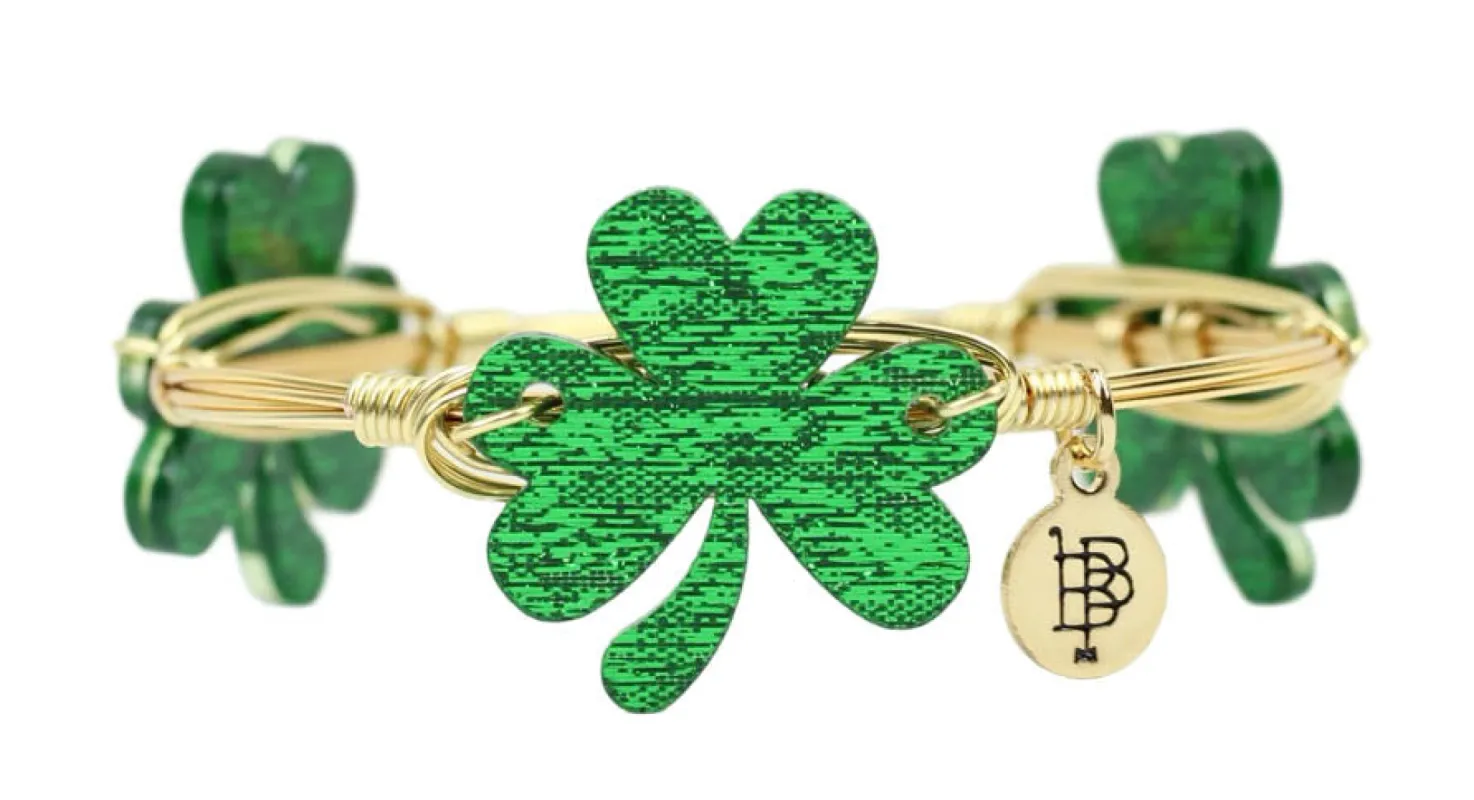 The Shamrock Bangle Bracelet - Shimmer sold by Bourbon and Bowties