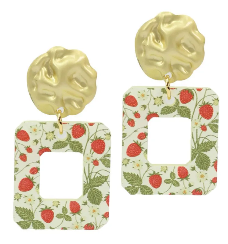 The Suzie Earring - Vintage Strawberry sold by Bourbon and Bowties