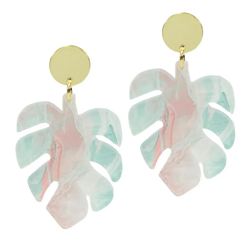Pink Sands Palm Earring sold by Bourbon and Bowties