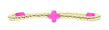 Ella Stacker Stretch Bracelet - Hot Pink Cross sold by Bourbon and Bowties