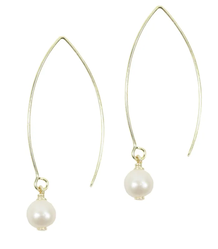 Pearl Long Hoop Earring sold by Bourbon and Bowties