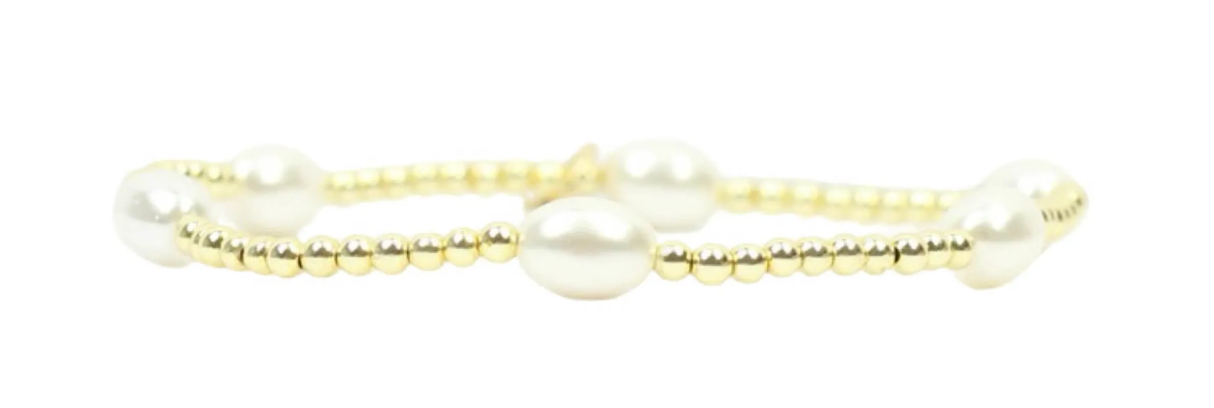 Stacker Stretch Bracelet - Oval Pearl sold by Bourbon and Bowties