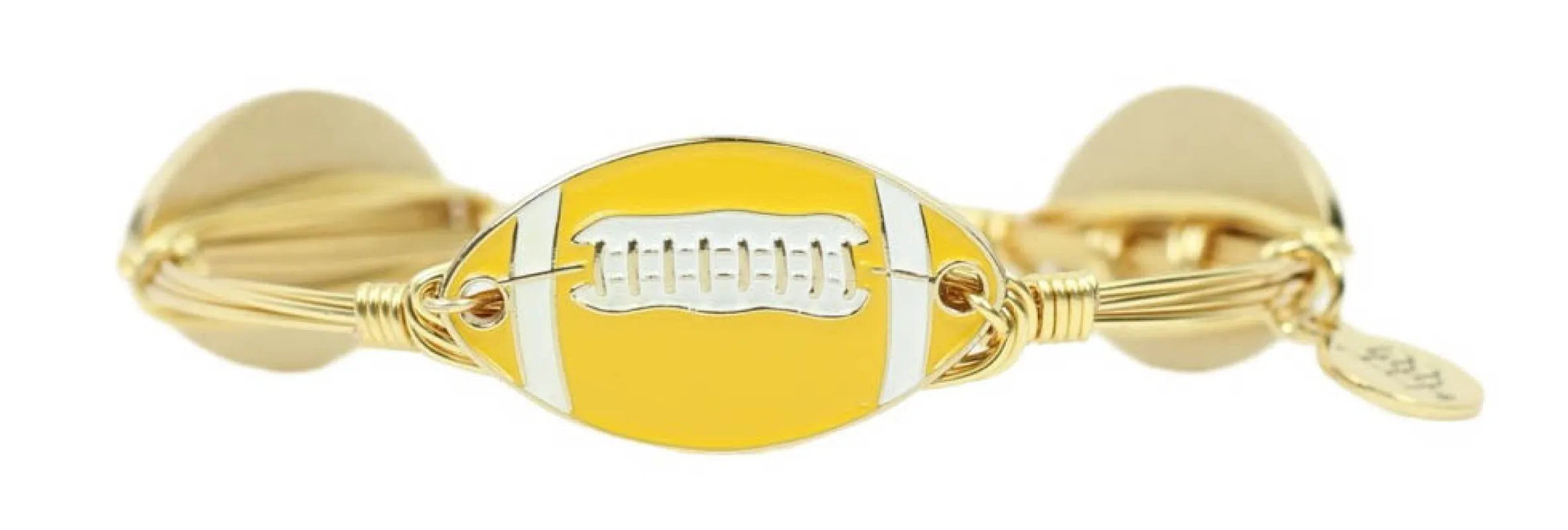 The Football Bangle Bracelet - Yellow sold by Bourbon and Bowties