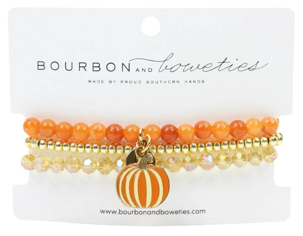 The Pumpkin Stretchy Stack - Stripe sold by Bourbon and Bowties