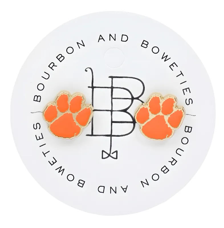 Clemson Tigers Paw Earring - Orange sold by Bourbon and Bowties