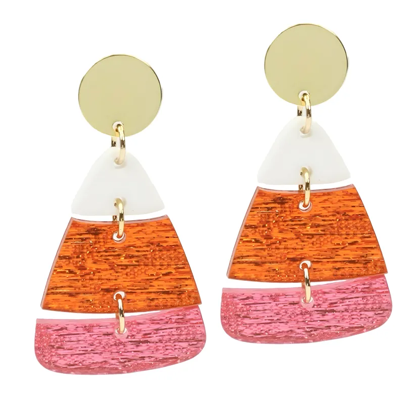 The Candy Corn Earring - Pink sold by Bourbon and Bowties