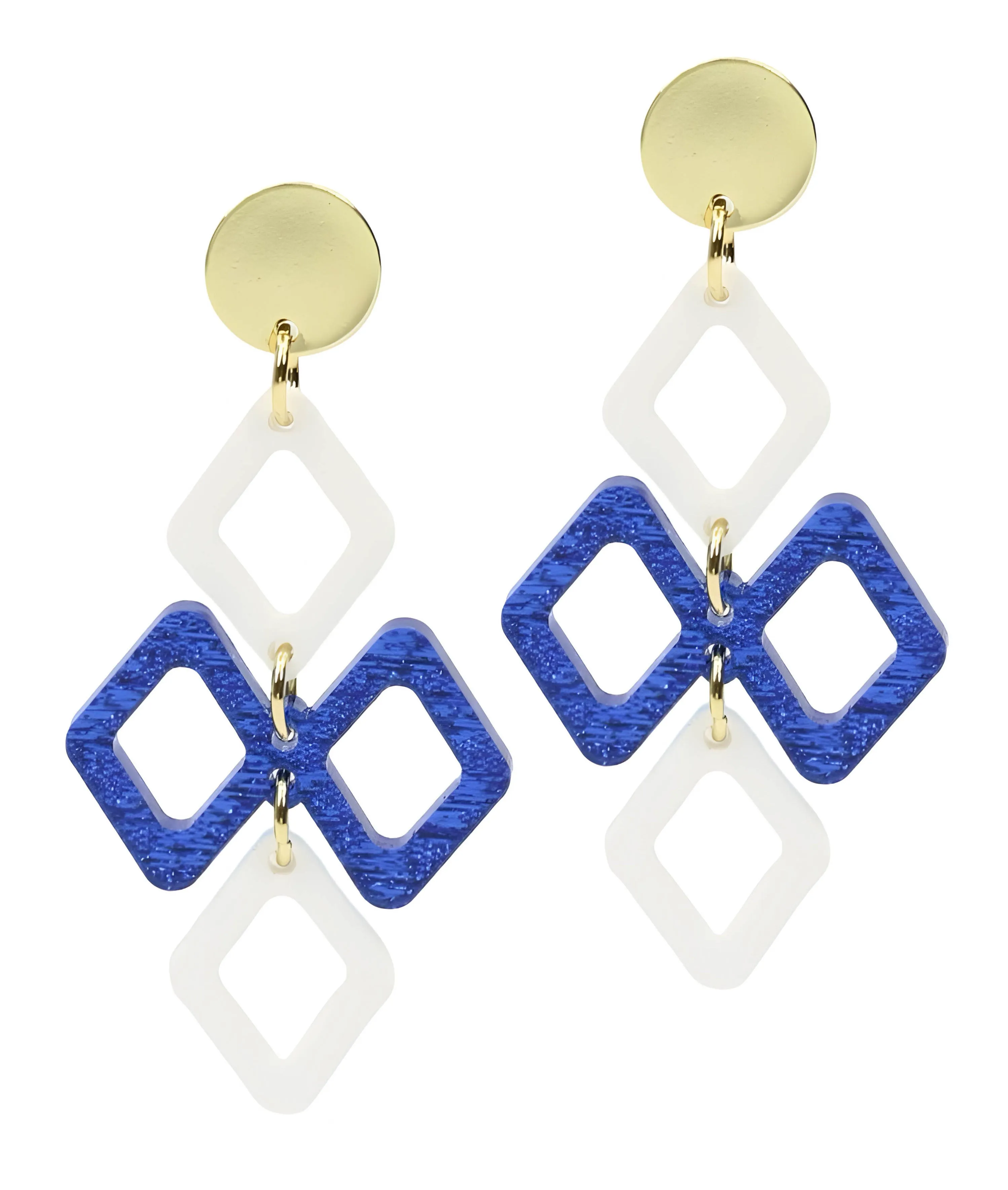 The Alexa Earring - Blue + White sold by Bourbon and Bowties