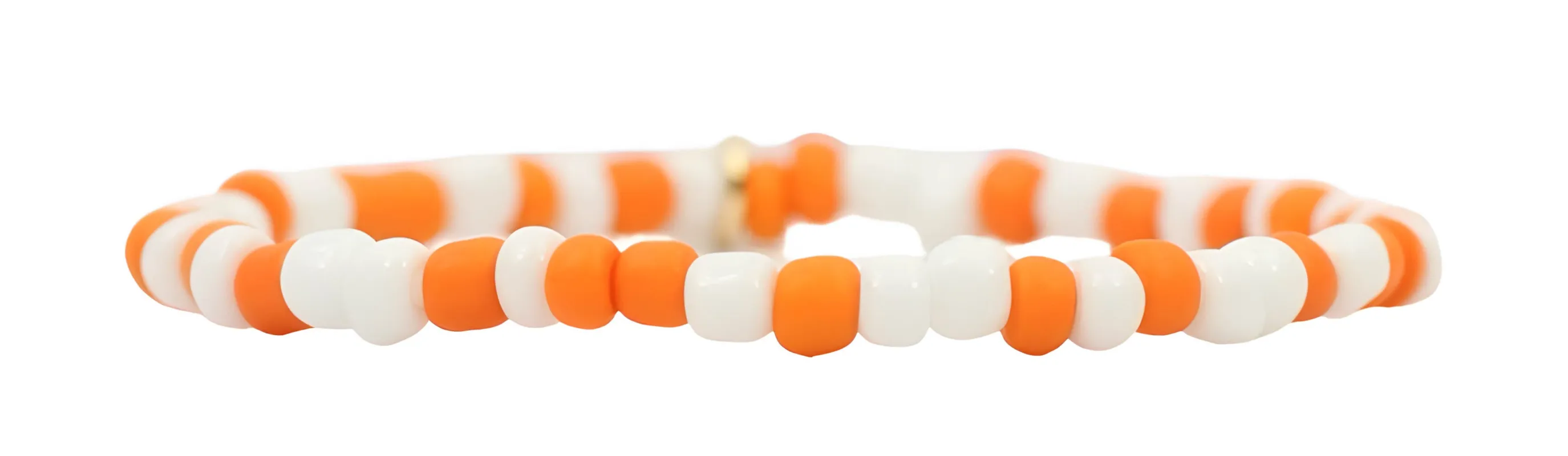 Stacker Stretch Bracelet - Orange + White sold by Bourbon and Bowties