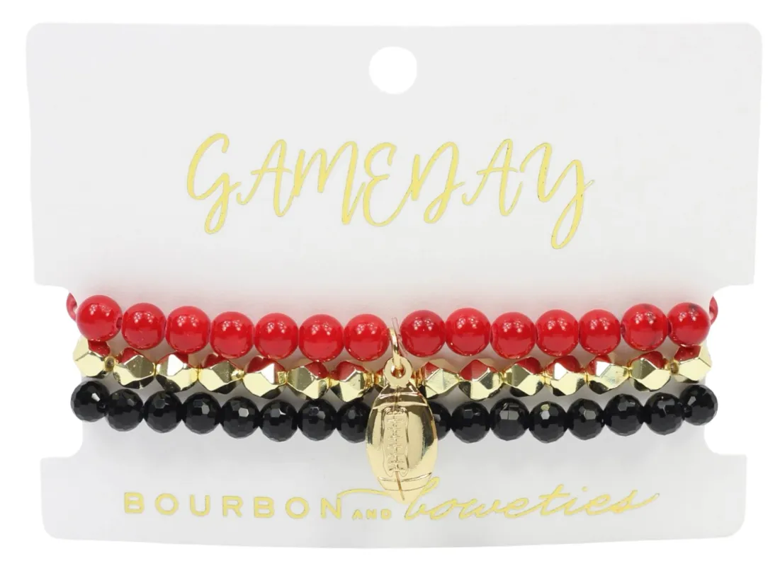 Gameday Stretchy Stack - Black + Red sold by Bourbon and Bowties