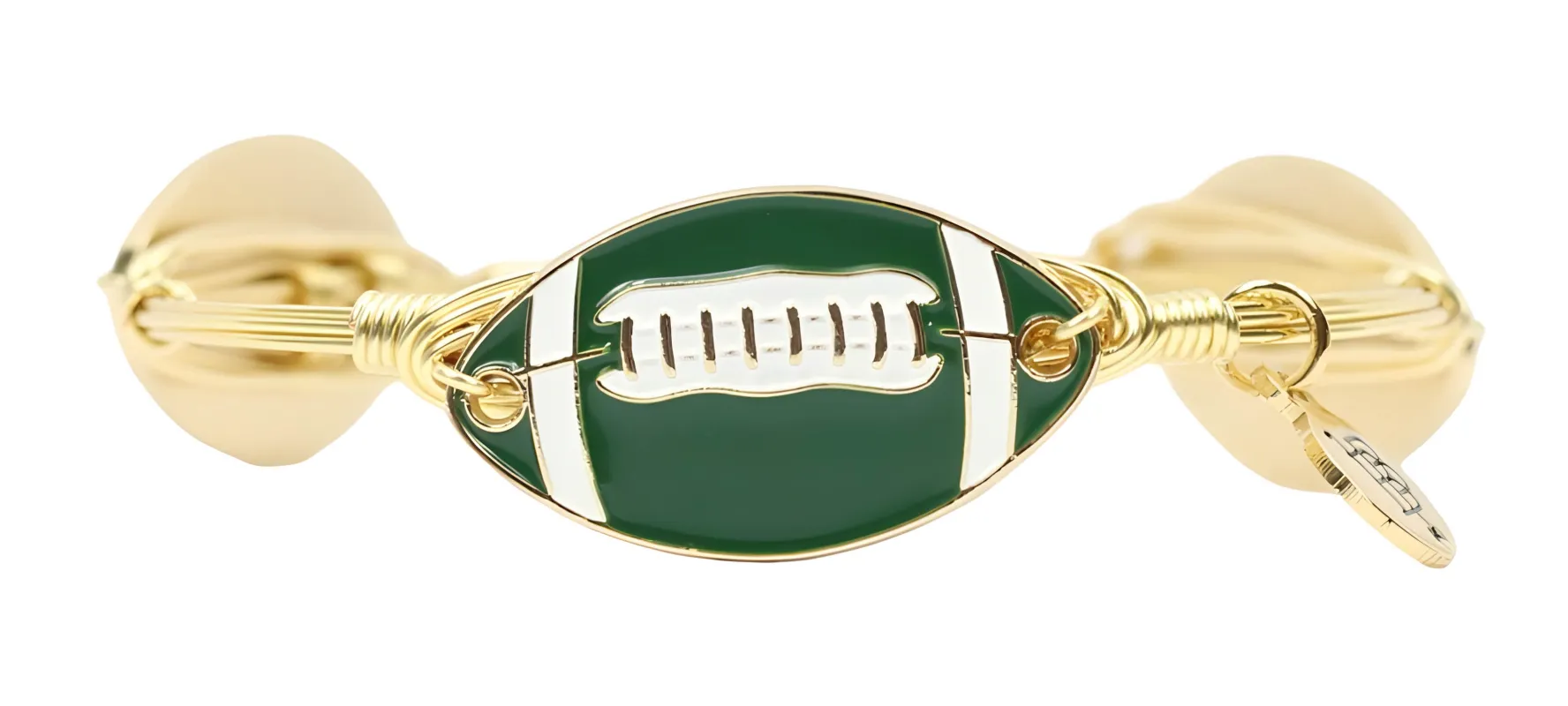 The Football Bangle Bracelet - Green sold by Bourbon and Bowties