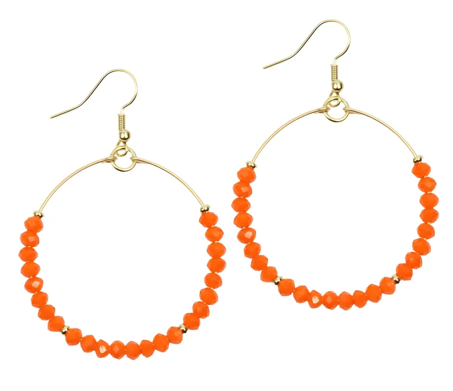 The Chloe Earring - Bright Orange sold by Bourbon and Bowties