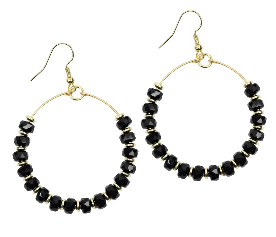 The Chloe Earring - Mini Black Slice sold by Bourbon and Bowties