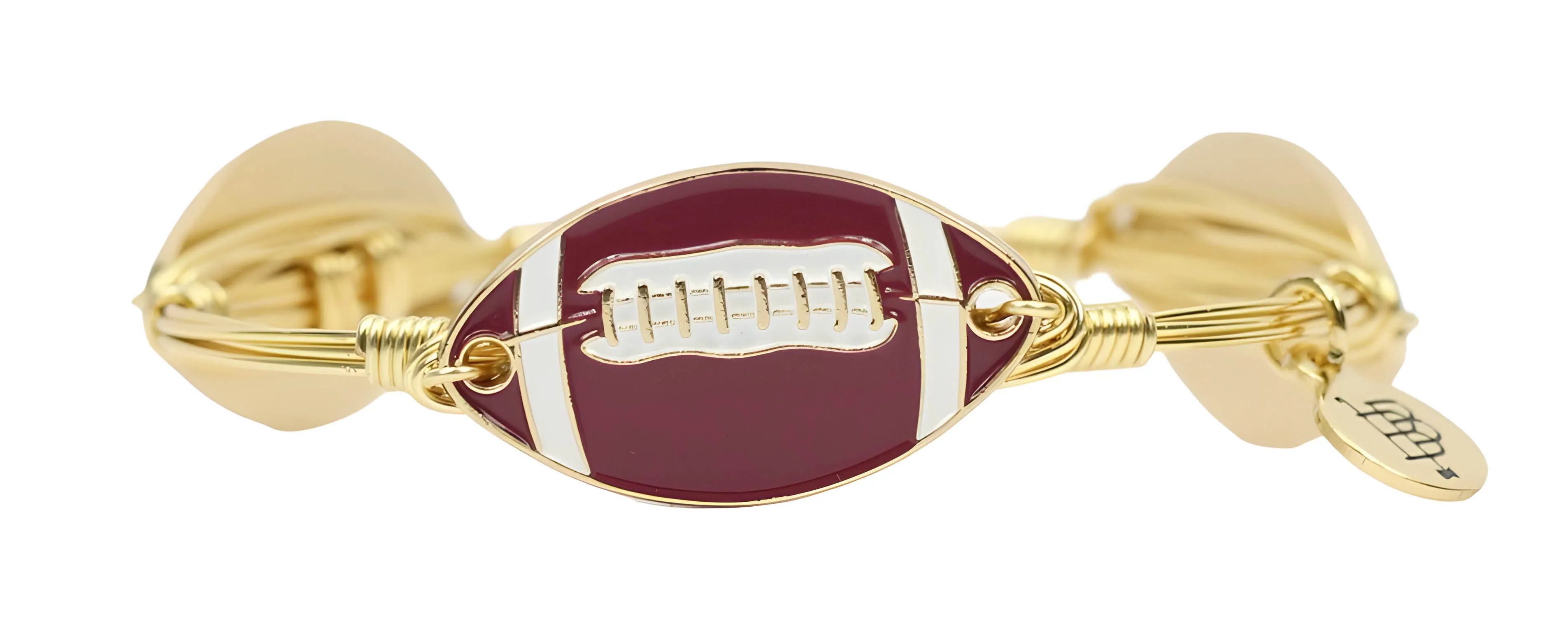 The Football Bangle Bracelet - Garnet sold by Bourbon and Bowties