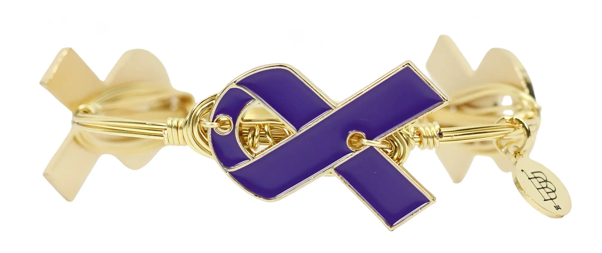 Awareness Ribbon Bangle Bracelet - Alzheimer's sold by Bourbon and Bowties