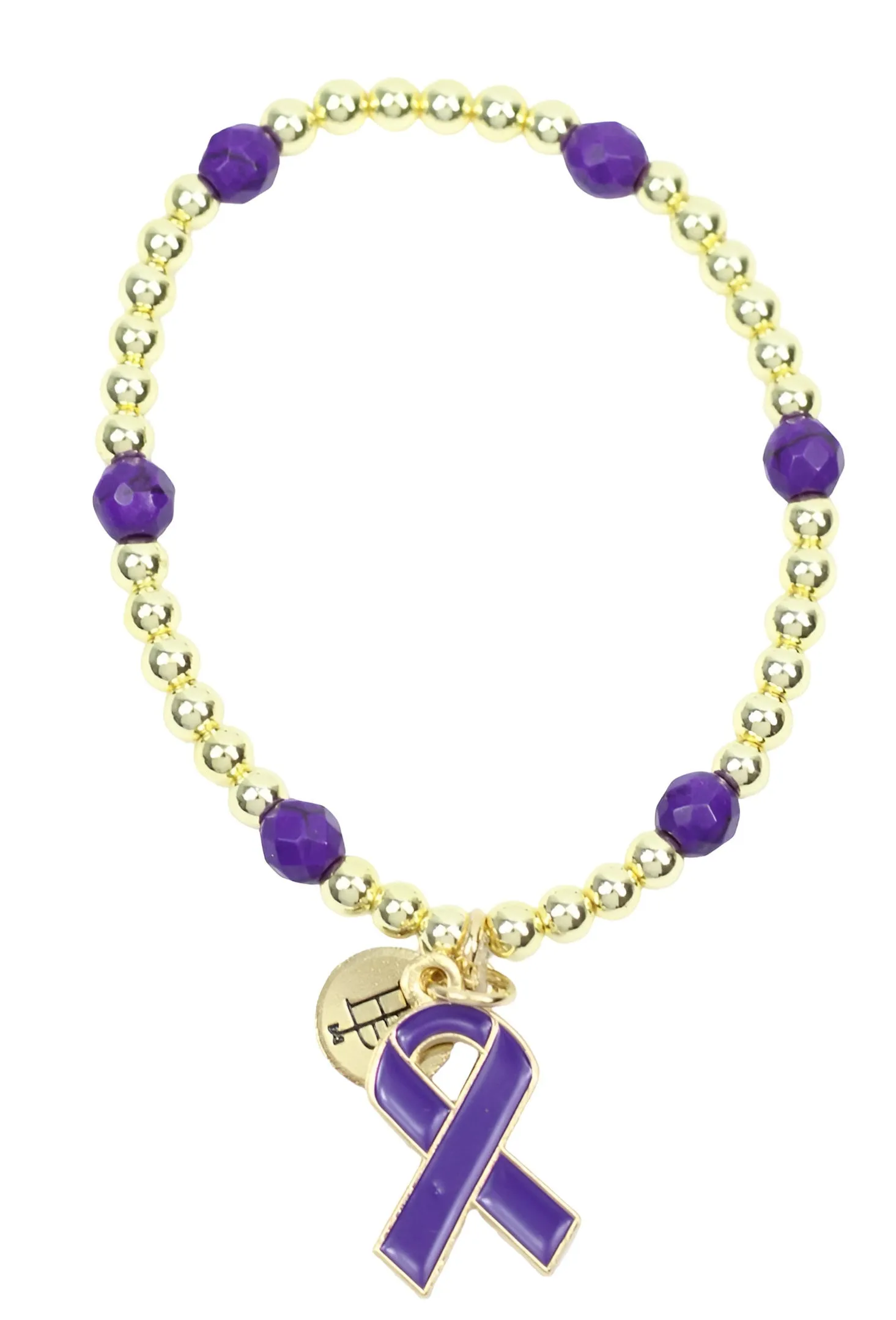 Awareness Ribbon Lexi Stacker Bracelet - Alzheimer's sold by Bourbon and Bowties