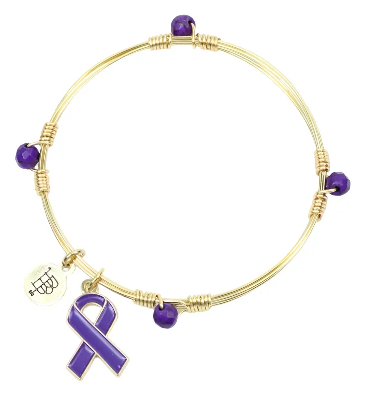Awareness Ribbon Bangle Stacker - Alzheimer's sold by Bourbon and Bowties