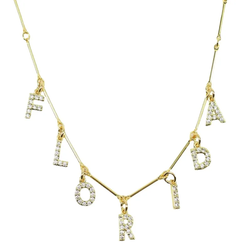 Florida Necklace - Rhinestone sold by Bourbon and Bowties