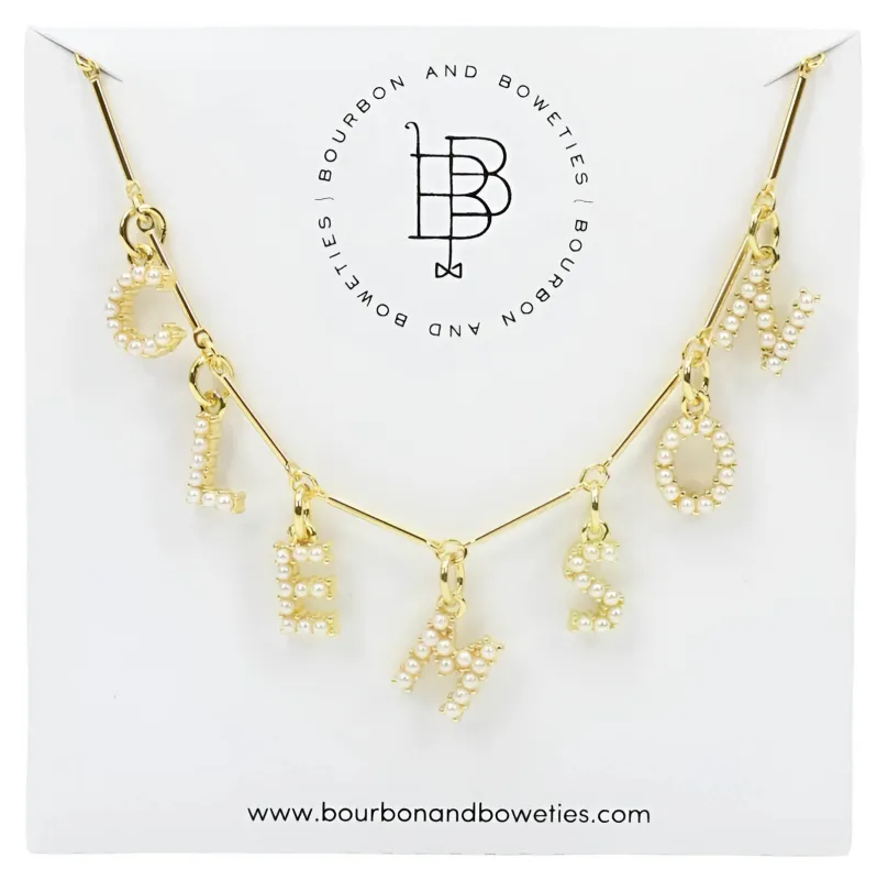 Clemson Necklace - Pearl sold by Bourbon and Bowties