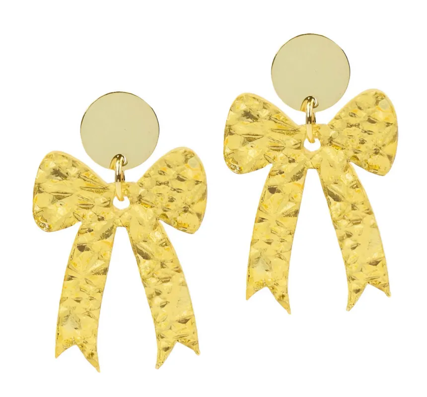 Gameday Bow Earring - Gold sold by Bourbon and Bowties