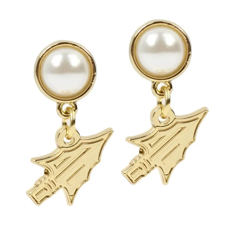 Florida State Seminoles Spear Pearl Earring sold by Bourbon and Bowties
