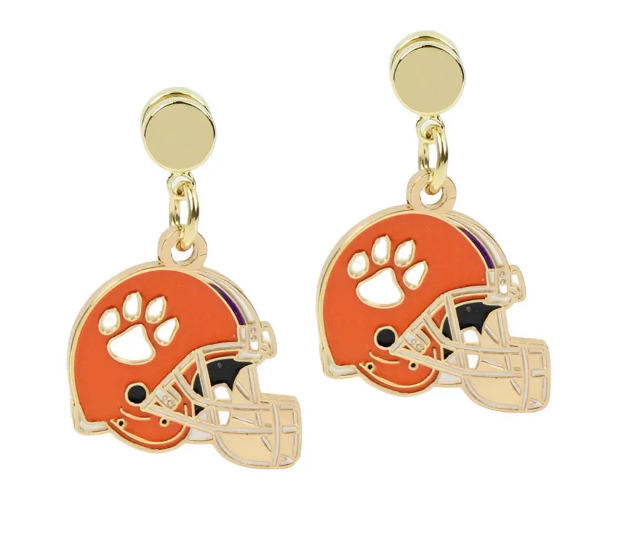 Clemson Tigers Helmet Earring sold by Bourbon and Bowties