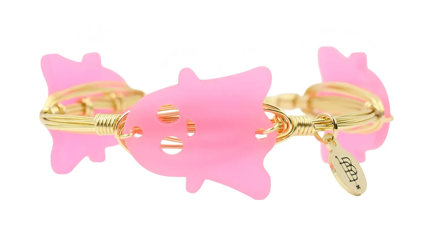 Glow in the Dark Ghost Bangle Bracelet - Pink sold by Bourbon and Bowties