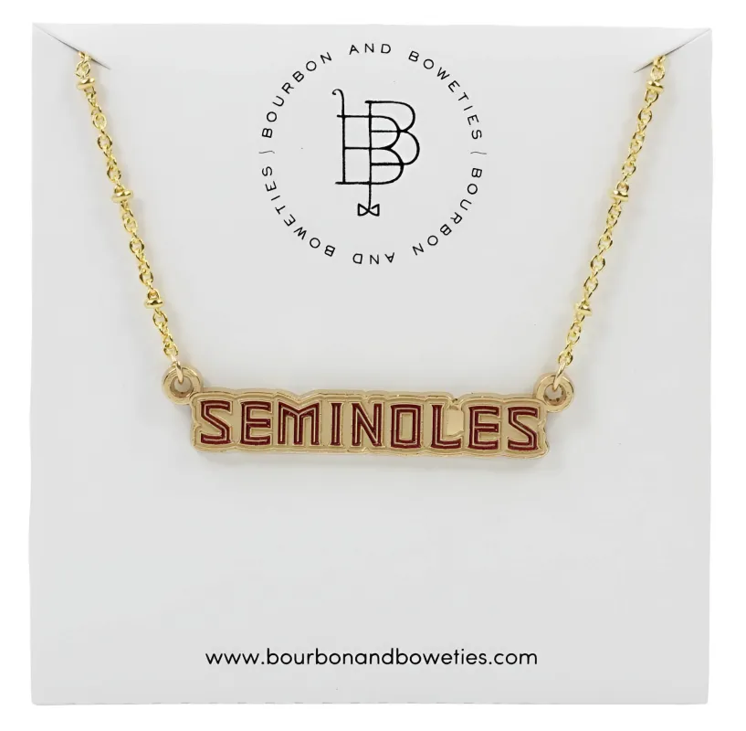 The Florida State Seminoles Necklace sold by Bourbon and Bowties