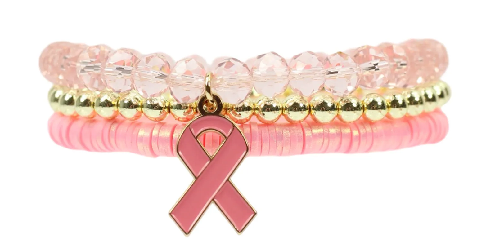 Breast Cancer Awareness Stretchy Stack sold by Bourbon and Bowties