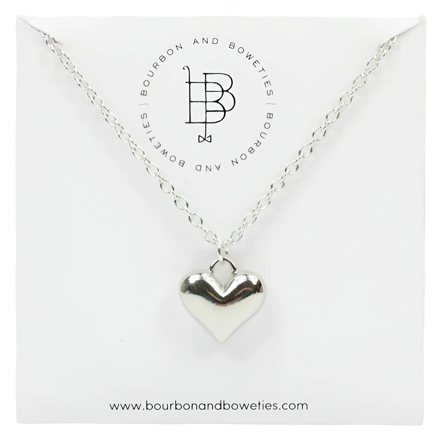 The Heart Necklace - Silver sold by Bourbon and Bowties