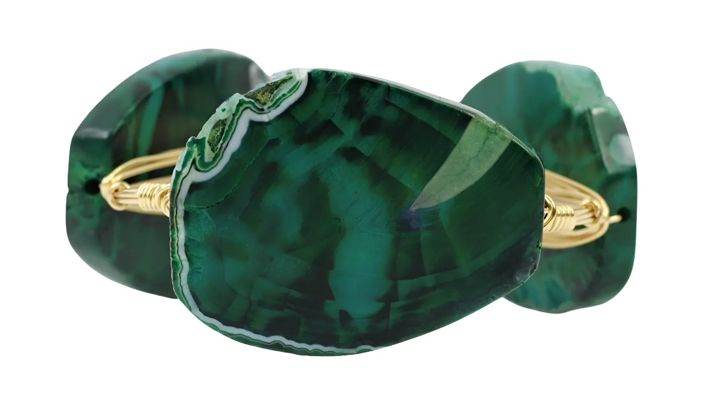 Royal Green Bangle Bracelet sold by Bourbon and Bowties