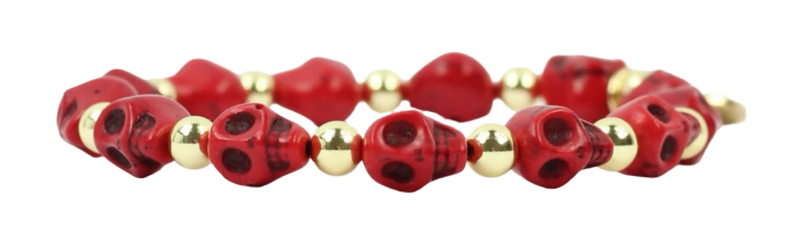 Shelby Stretch Bracelet - Red Skull sold by Bourbon and Bowties