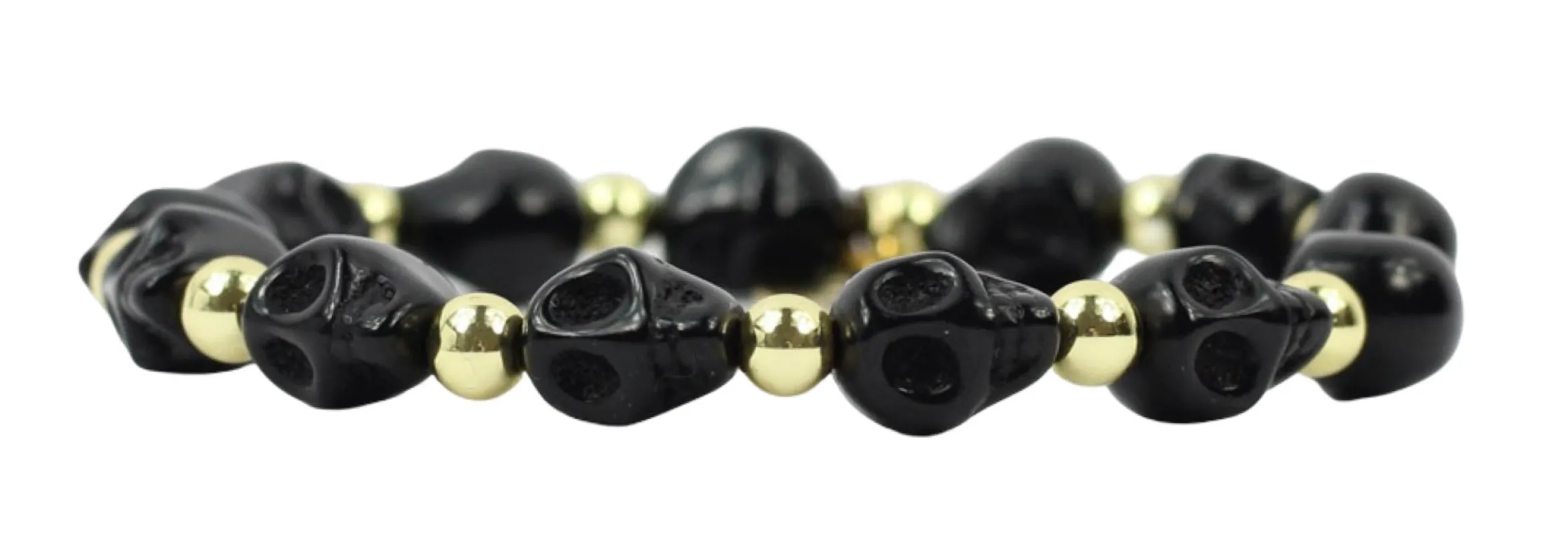 Shelby Stretch Bracelet - Black Skull sold by Bourbon and Bowties