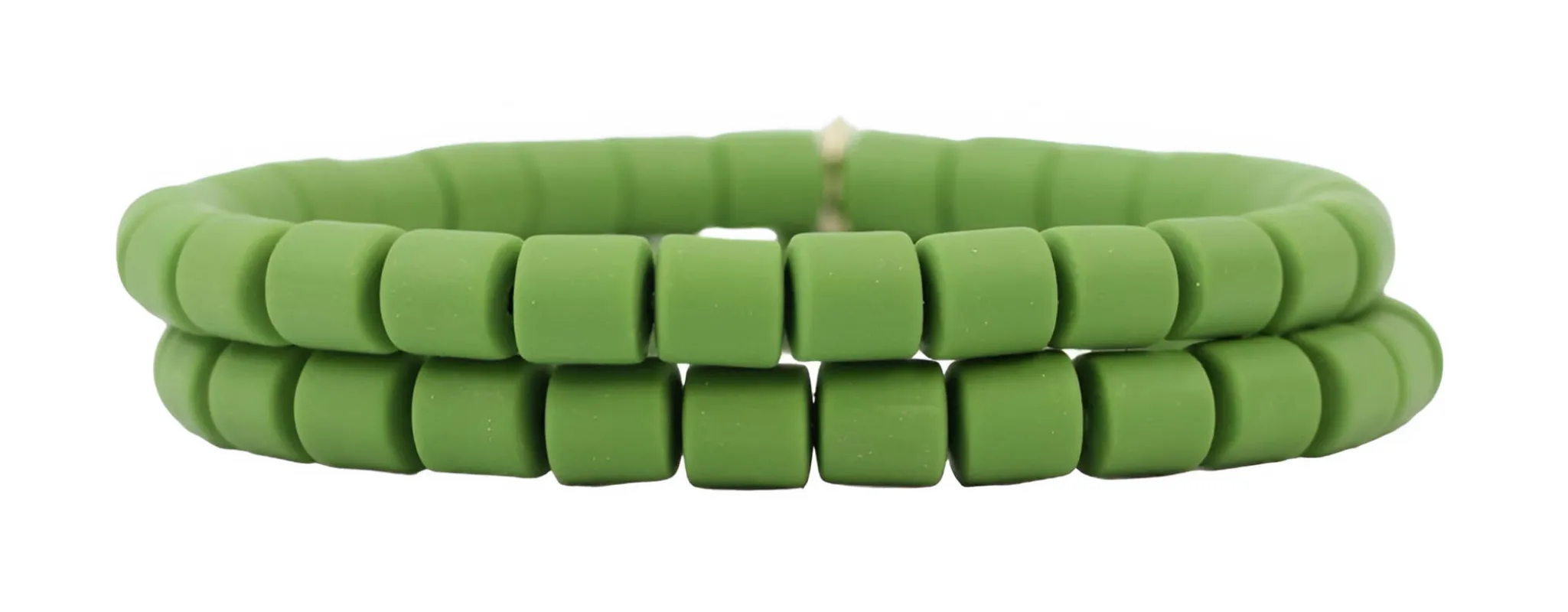 BOGO Stacker Stretch Bracelet - Green Vinyl sold by Bourbon and Bowties