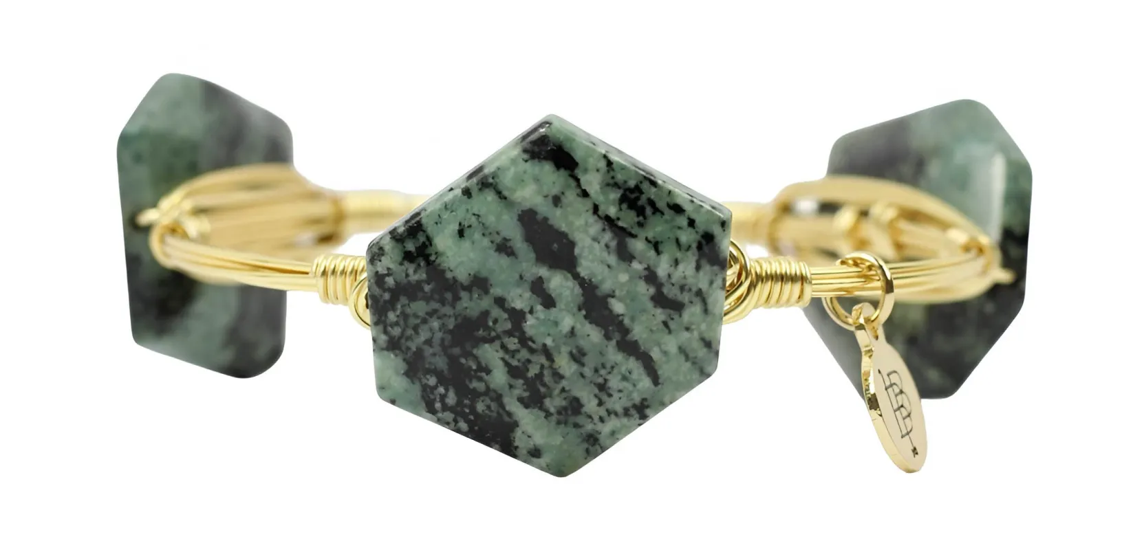 The Green Granite Bangle Bracelet sold by Bourbon and Bowties